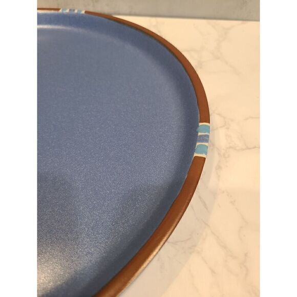 Dansk Mesa Sky Blue Large Round 13" Chop Plate Serving Platter Stoneware VTG EUC - Picture 3 of 6